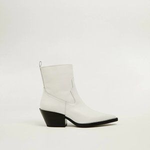 Mango Arizona Ankle Cowboy Boots [White]